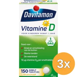 3x Davitamon D kind smelttablet (150 tabletten)