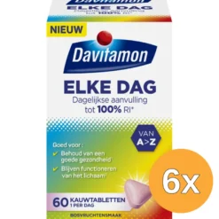 6x Davitamon Elk dag (60 kauwtabletten)