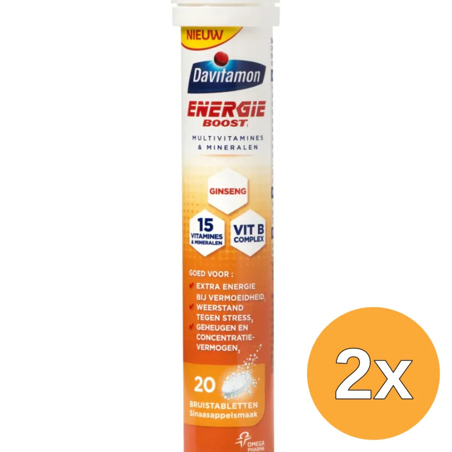 2x Davitamon Energie Boost Ginseng (20 stuks)