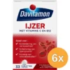 6x Davitamon IJzer met B12 (33 stuks)