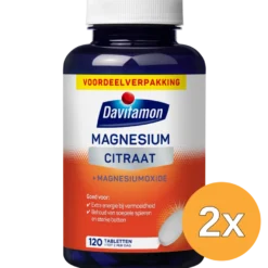 2x Davitamon Magnesiumcitraat & Magnesiumoxide (120 tabletten)