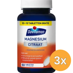 3x Davitamon Magnesiumcitraat & Magnesiumoxide (60 tabletten)