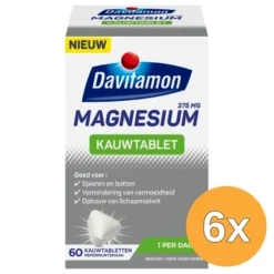 6x Davitamon Magnesium (60 kauwtabletten)