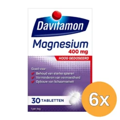 6x Davitamon Magnesium 400 mg (30 tabletten)