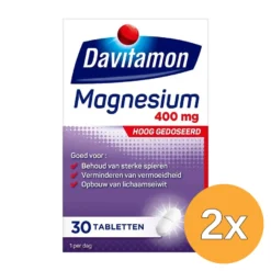 2x Davitamon Magnesium 400 mg (30 tabletten)