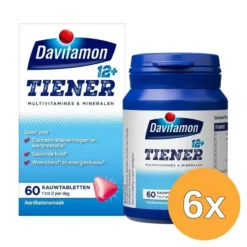 6x Davitamon Tiener 12+ aardbei (60 kauwtabletten)