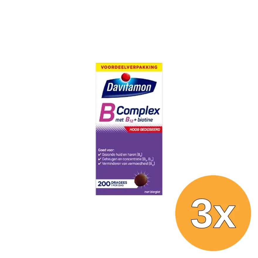 3x Davitamon Vitamine B Complex Forte (200 Stuks)