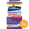 3x Davitamon Vitamine D3 20mcg (75 tabletten)