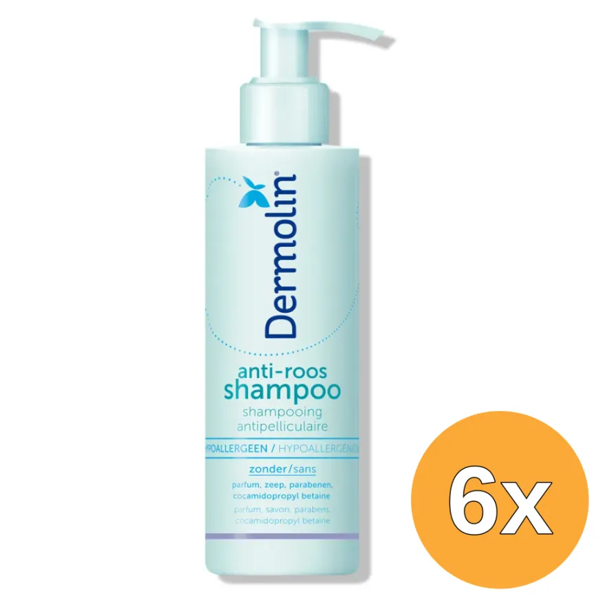 6x Dermolin Anti Roos Shampoo Capb Vrij (200 ml)
