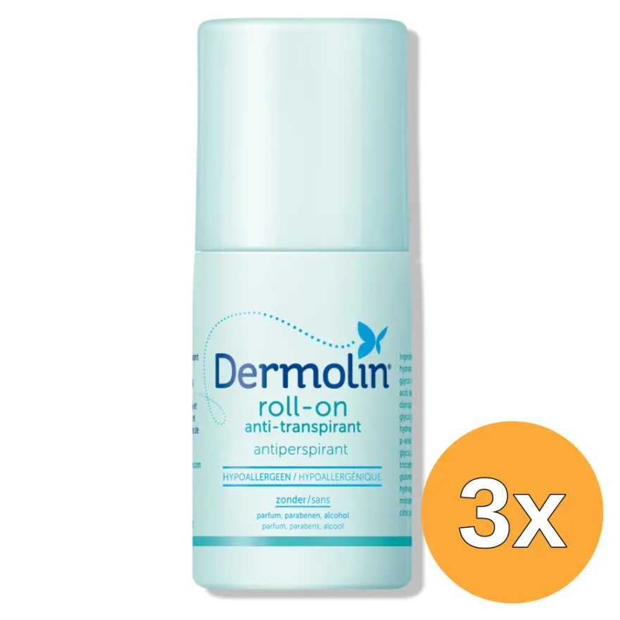 3x Dermolin Anti Transpirant Roller (50 ml)
