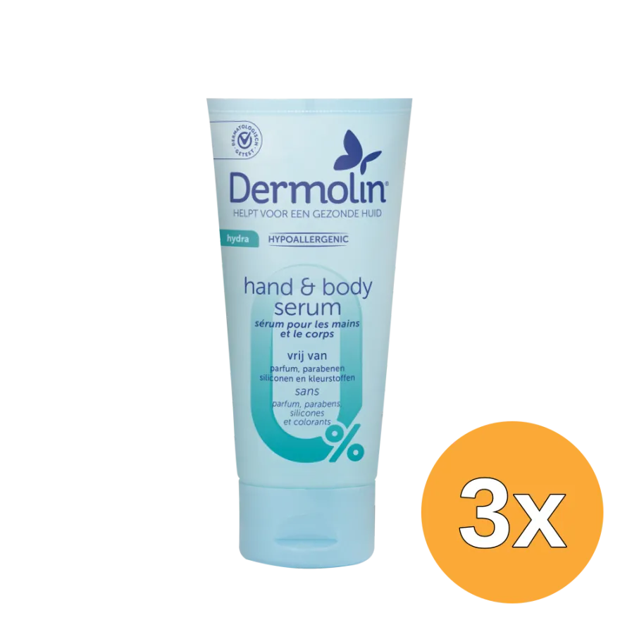 3x Dermolin Hand & Bodyserum tube (75 ml)