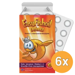 6x Easyvit Easyfishoil defence (30 kauwtabletten)