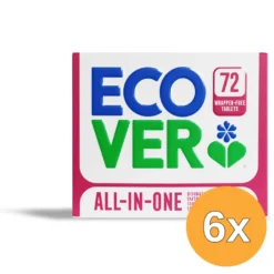 6x Ecover All-In-One Vaatwastabletten (72 tabletten)