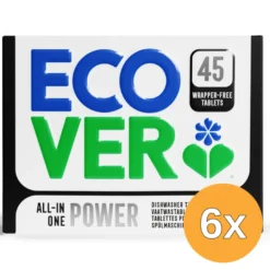 6x Ecover Vaatwastablet Power (45 stuks)