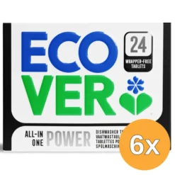 6x Ecover Vaatwastablet Power (24 stuks)