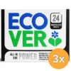 3x Ecover Vaatwastablet Power (24 stuks)