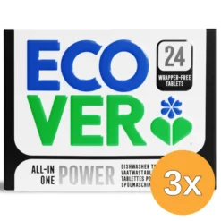 3x Ecover Vaatwastablet Power (24 stuks)