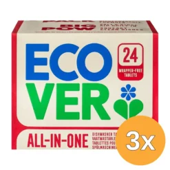3x Ecover Vaatwastabletten All-In-One (24 stuks)