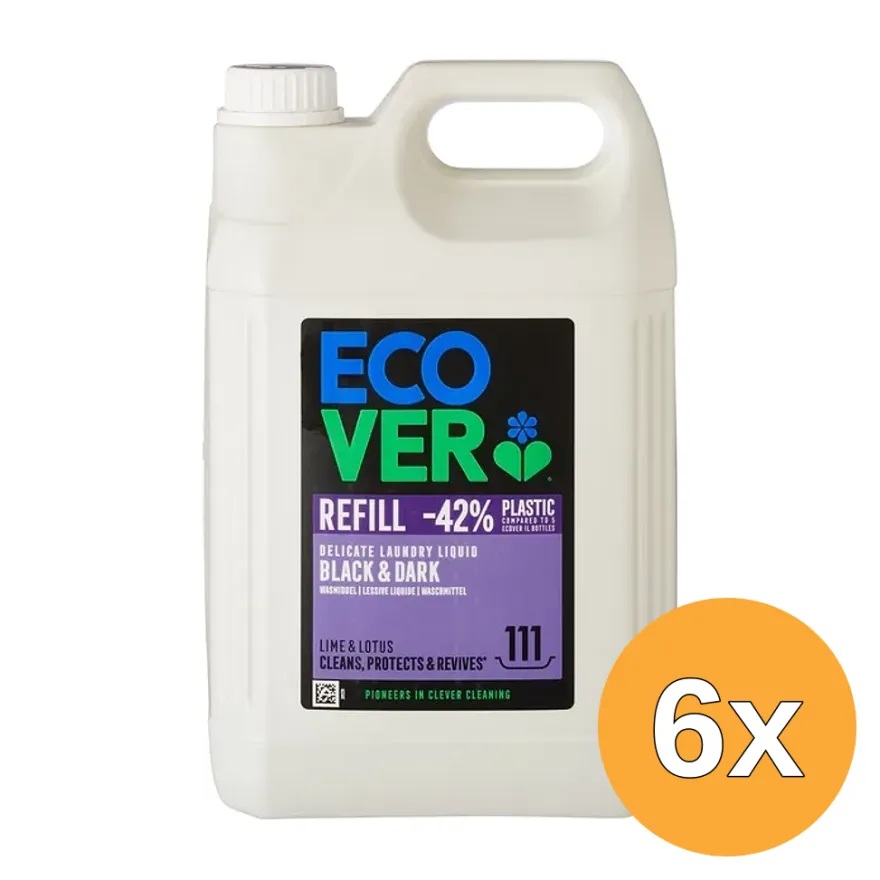 6x Ecover Wasmiddel Donker Lime Lotus (5000 ml)