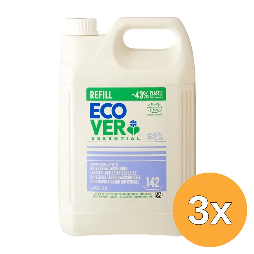 3x Ecover Wasmiddel Essential Uni (5000 ml)