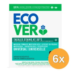 6x Ecover Waspoeder Universeel Lavendel & Eucalyptus 4kg (4000 gr)