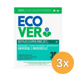 3x Ecover Waspoeder Universeel Lavendel & Eucalyptus 1.9kg (1900 gr)