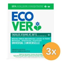 3x Ecover Waspoeder Universeel Lavendel & Eucalyptus 4kg (4000 gr)