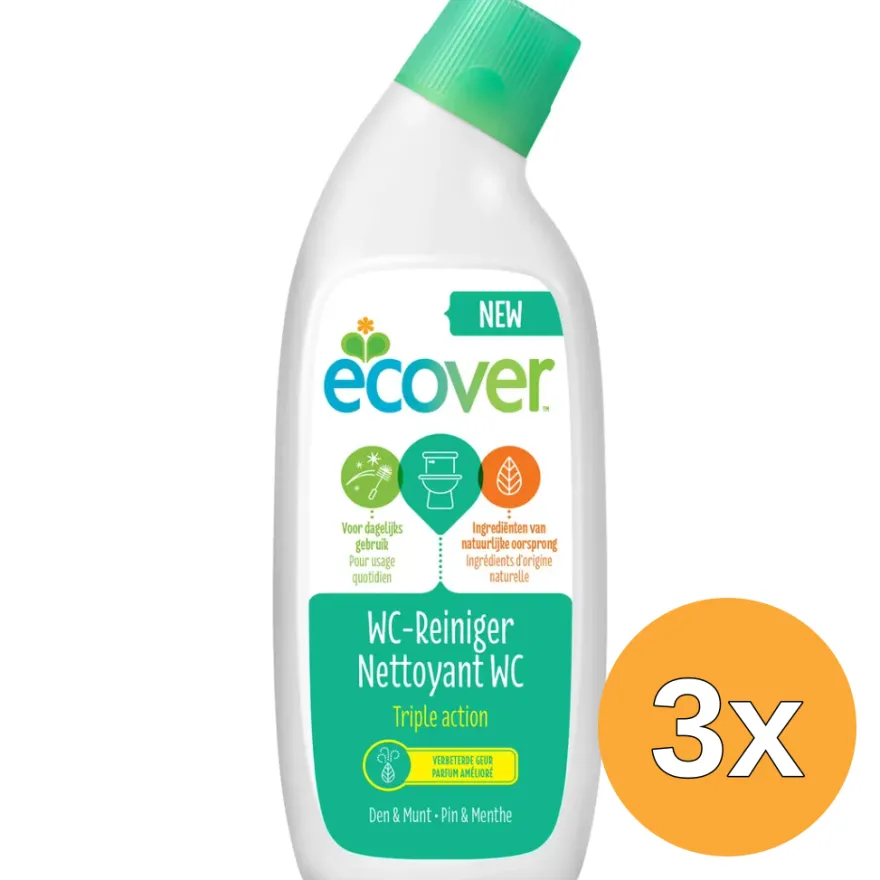 3x Ecover Wc Reiniger Den & Munt (750 ml)
