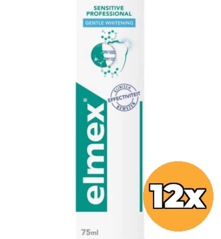 12x Elmex Tandpasta Sensitive Professional + Gentle Whitening (12 x 75 ml)
