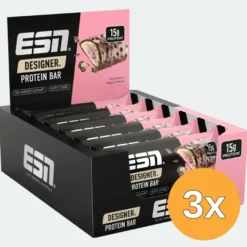 3x ESN Designer Protein Bar Strawberry Yogurt (12 x 45 gr)