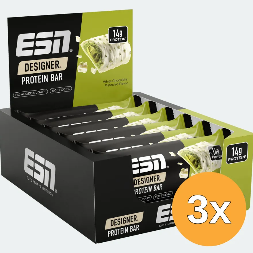 3x ESN Designer Protein Bar/White Chocolate Pistaccio (12 x 45 gr)