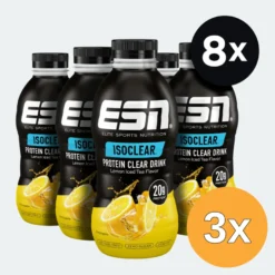3x ESN Isoclear Protein Clear Drink Lemon Iced Tea (8×500 ml)