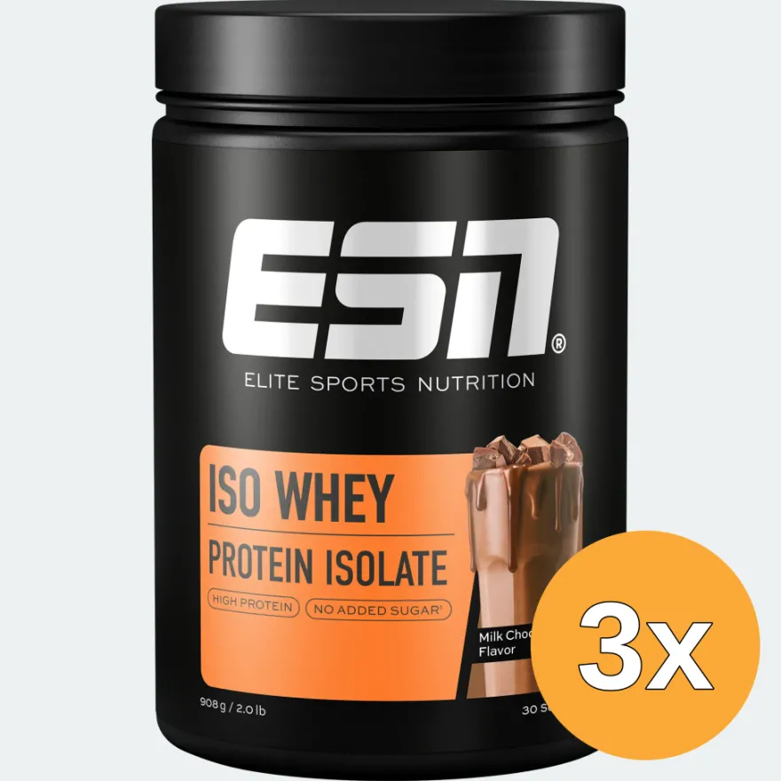 3x ESN Iso Whey Protein Milk Chocolate (908 gr)