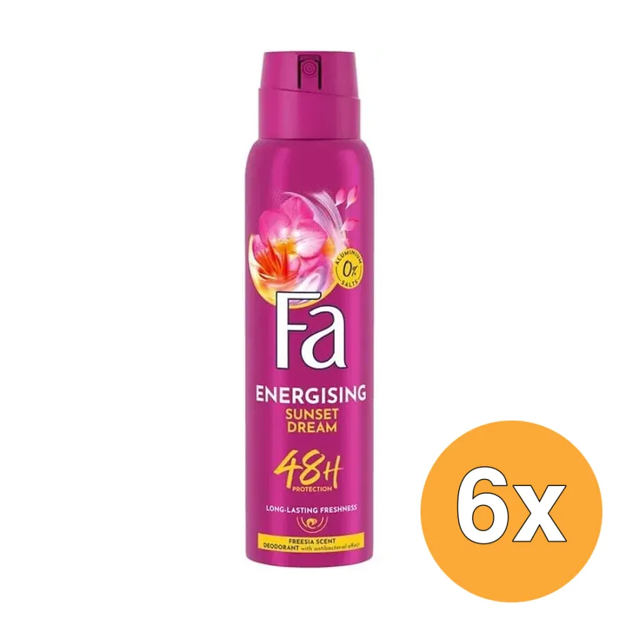 6x Fa Deodorant Spray Energising Sunset Dream (150 ml)