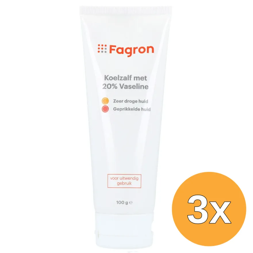 3x Fagron Koelzalf met 20% vaseline (100 gr)
