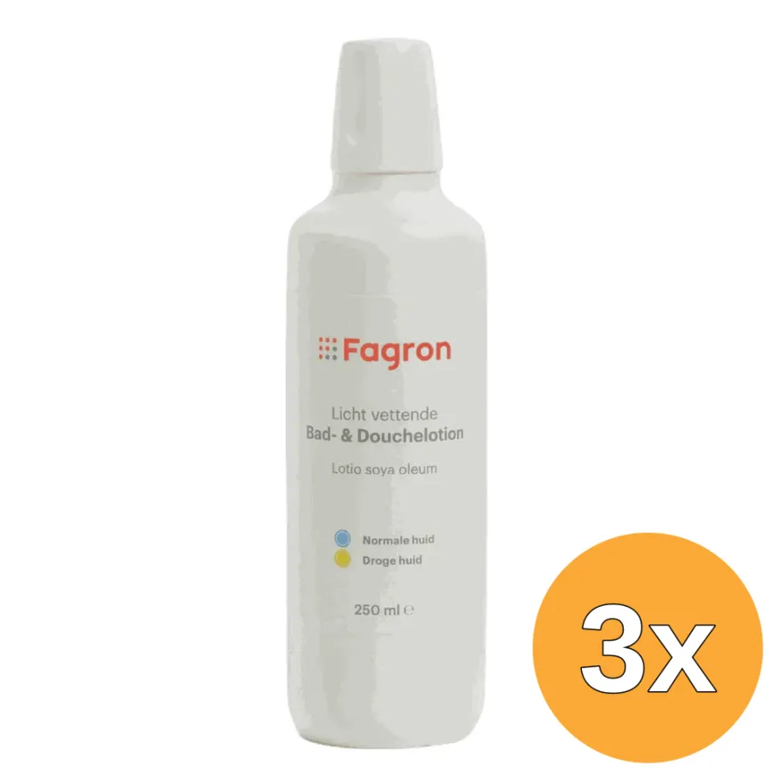 3x Fagron Licht Vettende Bad & Douchelotion (250 ml)