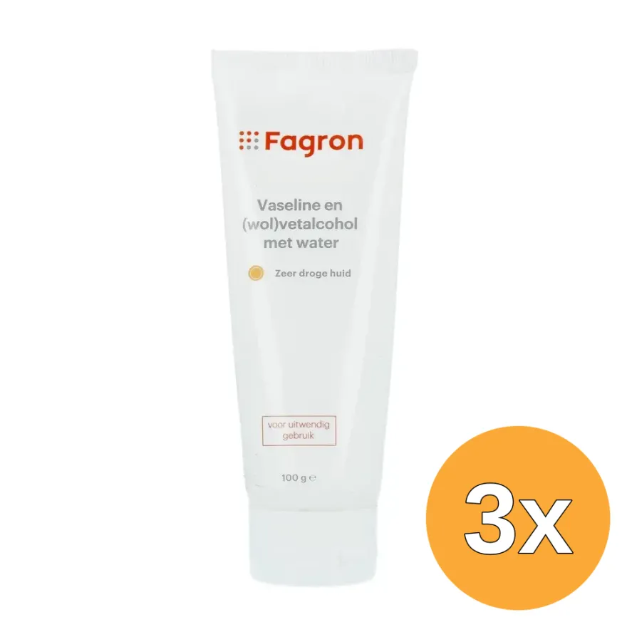 3x Fagron Vaseline & Wolvetalcohol met Water (100 gr)