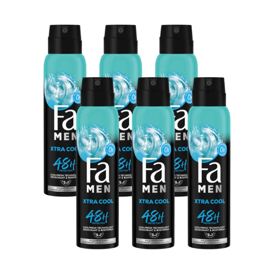 6x Fa Men Deodorant Spray Extra Cool (150 ml)