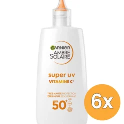 6x Garnier Ambre Solaire Fluid Vitamine C Anti-Pigmentvlekken Super UV SPF 50+ (40 ml)