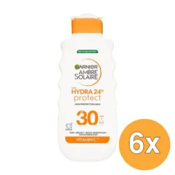 6x Garnier Ambre Solaire Hydra 24 Zonnemelk SPF 30 (175 ml)