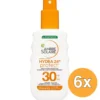 6x Garnier Ambre Solaire Hydra 24 Hydraterende Milk SPF 30 (150 ml)