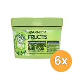 6x Garnier Fructis Hair Food Masker 3In1 Kiwi (6 x 400 ml)