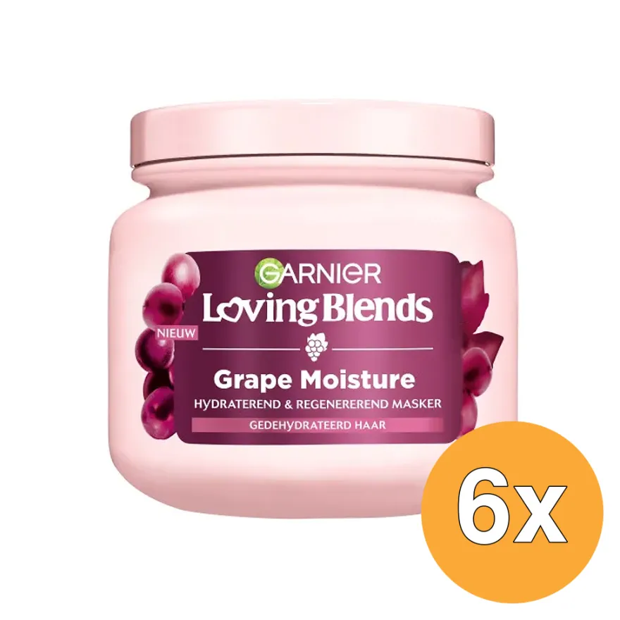 6x Garnier Loving Blends Haarmasker Grape Moisture (6 x 300 ml)