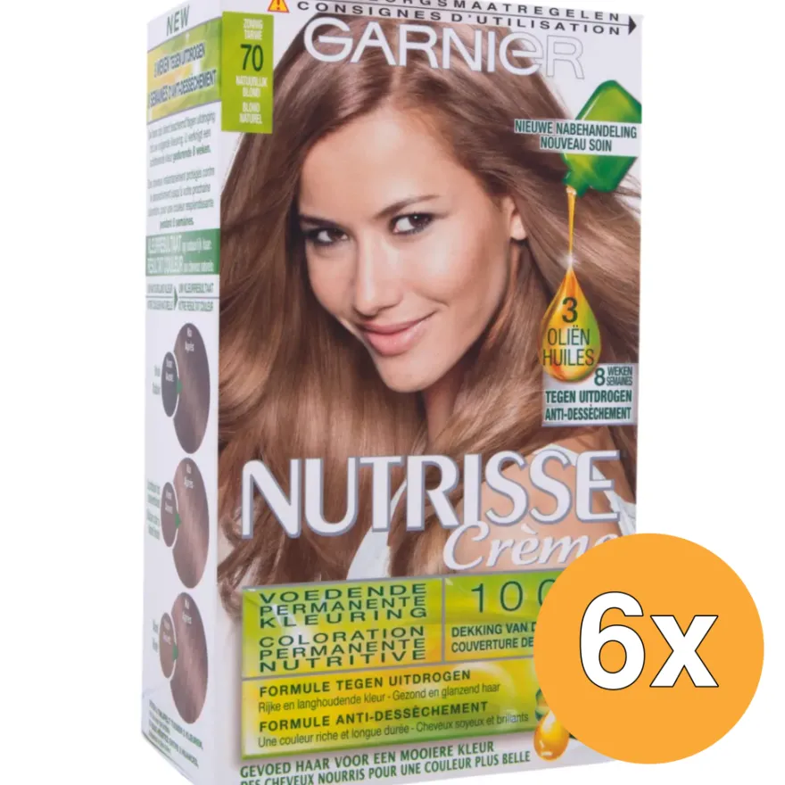 6x Garnier Nutrisse Creme 7/70 Ambre (1 set)