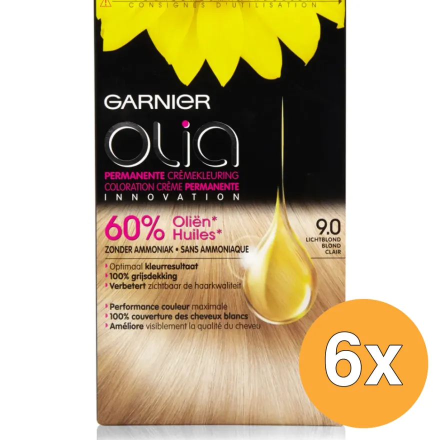 6x Garnier Olia 9.0 Light Blond (1 set)