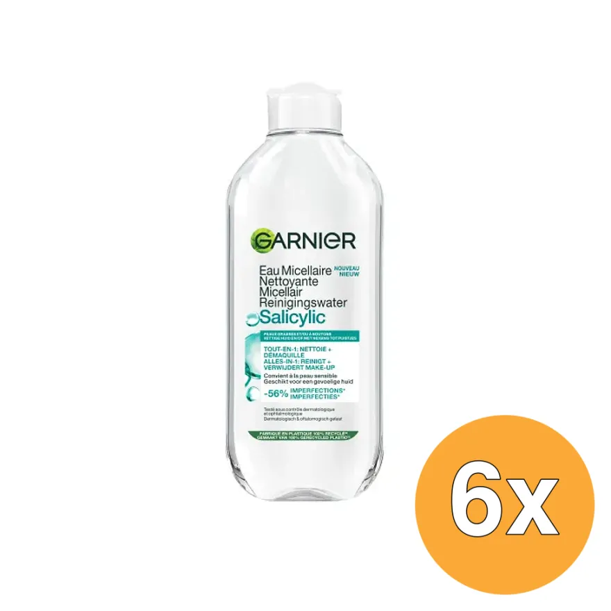 6x Garnier Skin Active Micellair Reinigingswater Salicylic (6 x 400 ml)