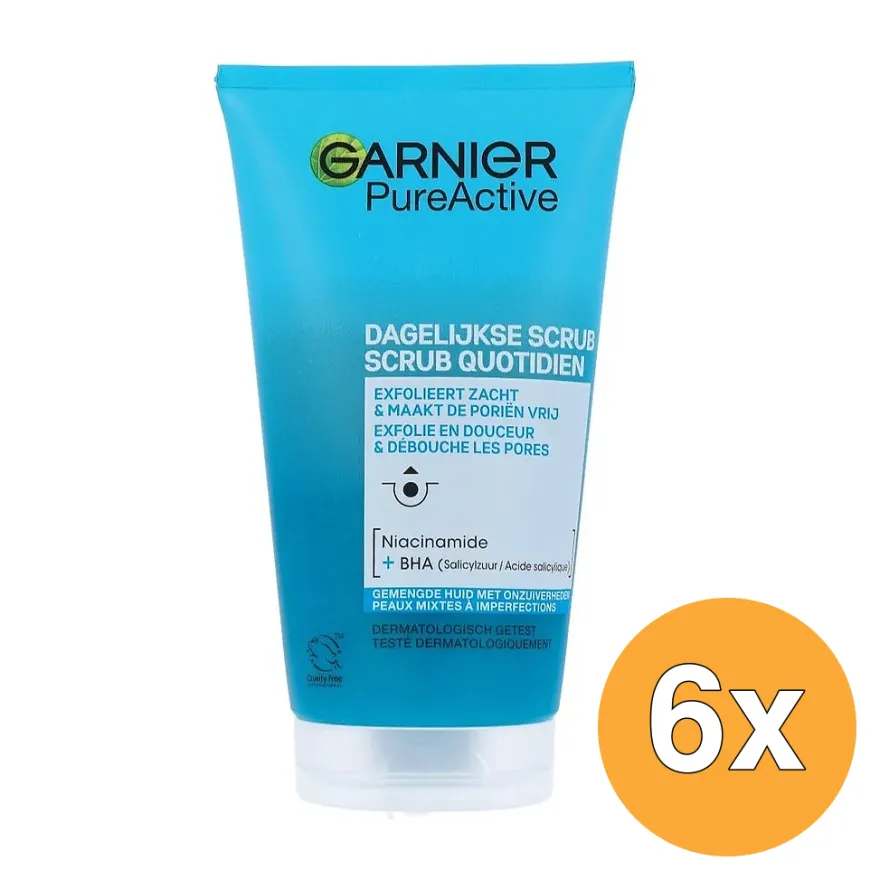 6x Garnier Skin Active Pure Active Reinigingsgel Tube (150 ml)