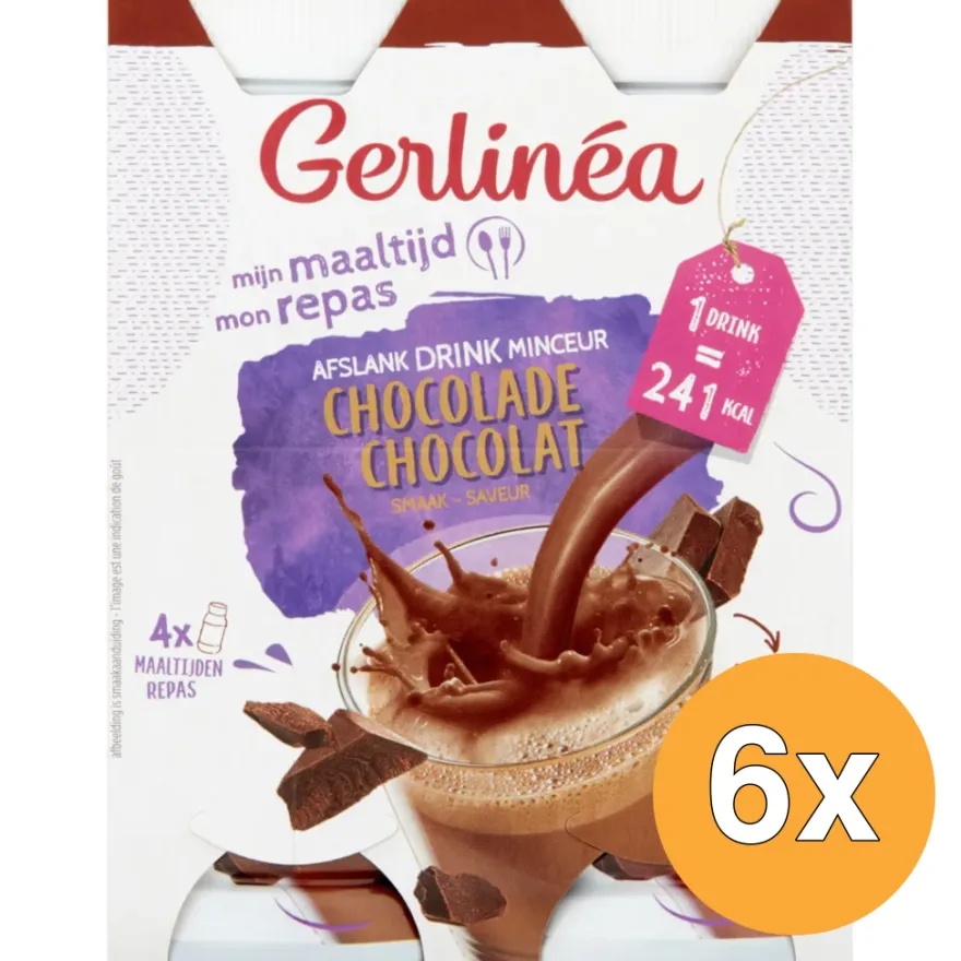 6x Gerlinéa Afslank Drinkmaaltijd Chocolade smaak 4-pack (4 x 236 ml)