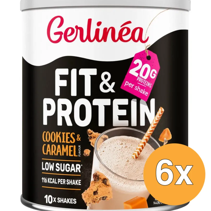 6x Gerlinéa Fit & Protein Shake Cookies & Caramel Flavour (340 gr)