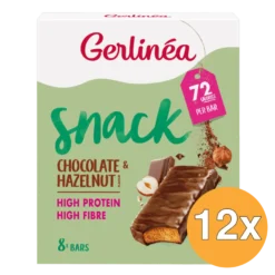 12x Gerlinéa Snackrepen Chocolade & Hazelnoot Smaak (8 x 20 gr)